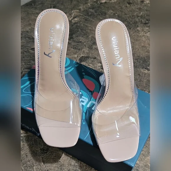 vivianly Womens Clear Heels Sandals #877 - Picture 2 of 14